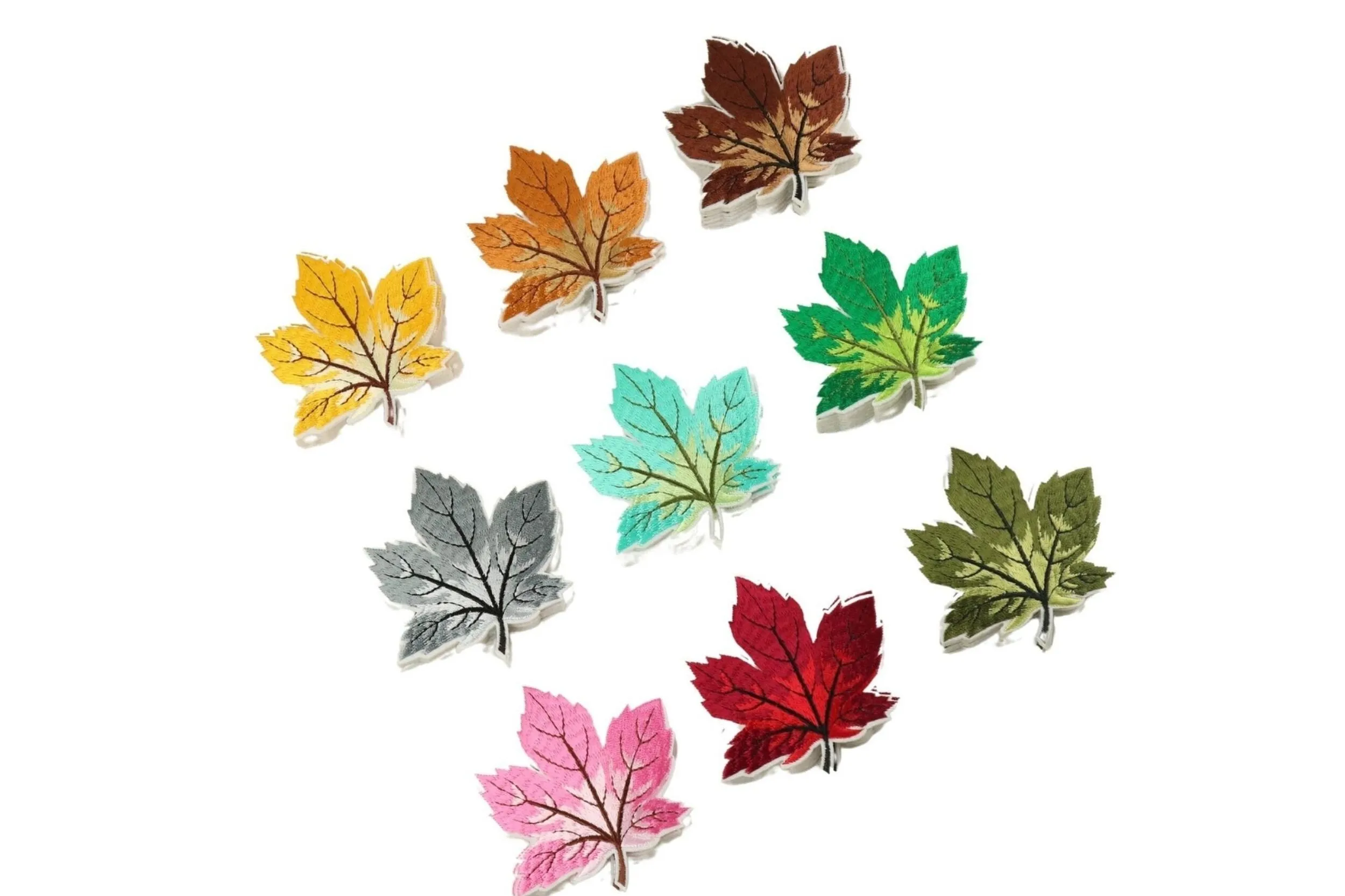 10 Pcs Maple Leaf Patch, Red 3.1 Inch Iron On Patch Embroidery, Sycamore leaf Patch, Sew On Patch, Embroidered Patch, Applique