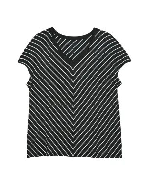 Adrienne Extended Sleeve Tee | Navy / White