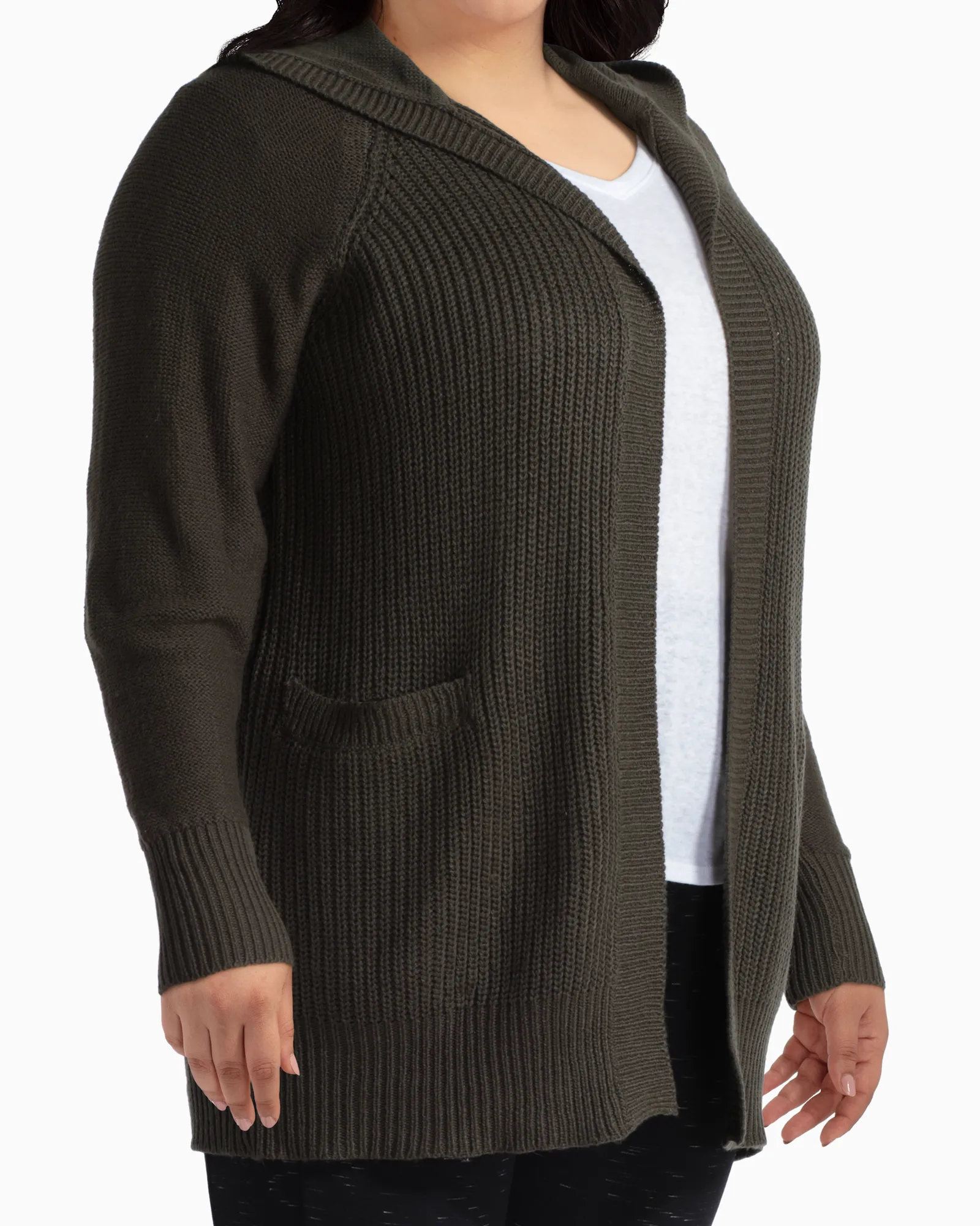 Blanche Elbow Patch Cardigan | Olive Green