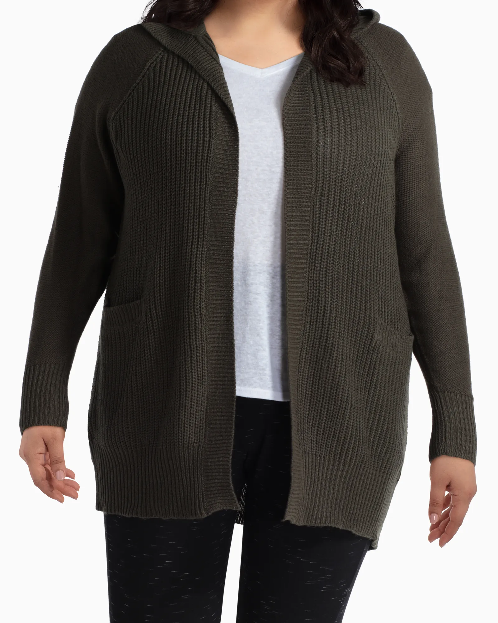 Blanche Elbow Patch Cardigan | Olive Green