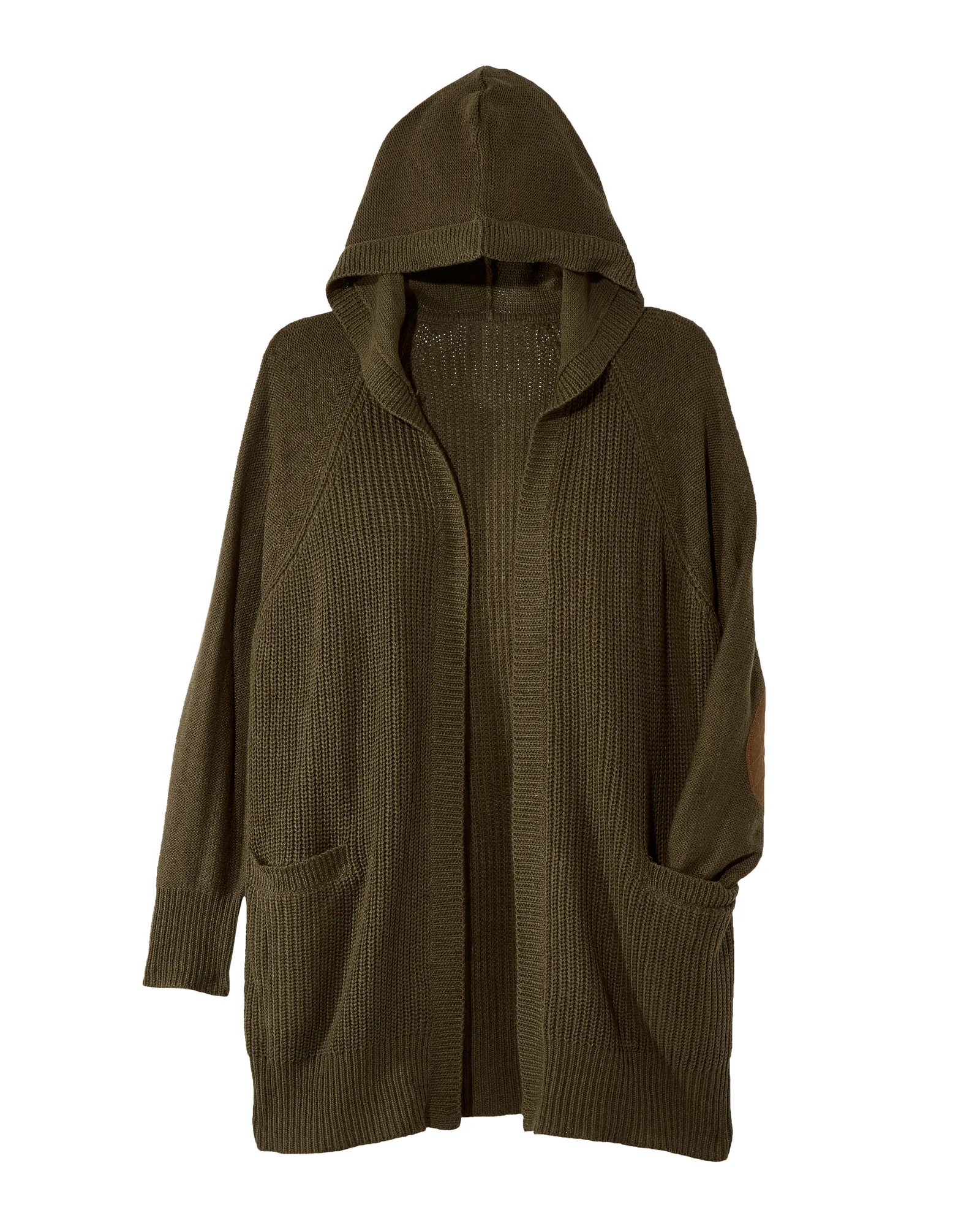 Blanche Elbow Patch Cardigan | Olive Green