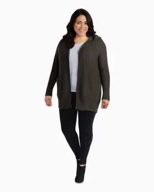 Blanche Elbow Patch Cardigan | Olive Green