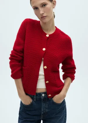 Button knit cardigan - Red