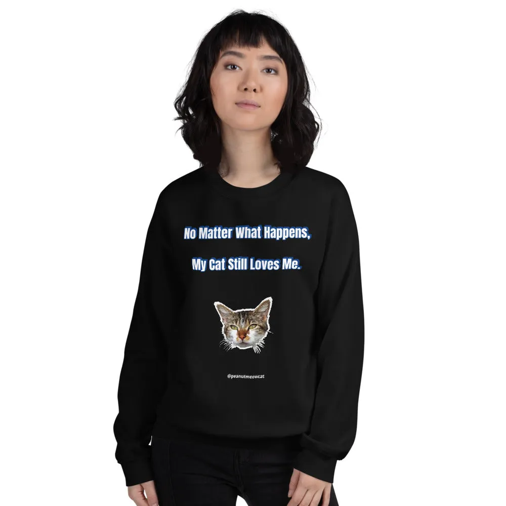 Cat Lover's Unisex Sweatshirt, Cute Peanut Meow Cat Long Sleeve Tee-Printed in USA/EU