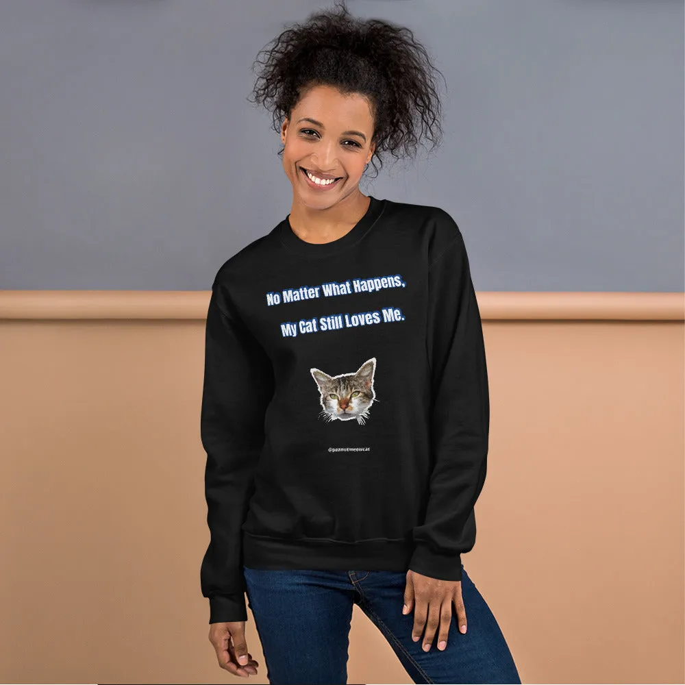 Cat Lover's Unisex Sweatshirt, Cute Peanut Meow Cat Long Sleeve Tee-Printed in USA/EU