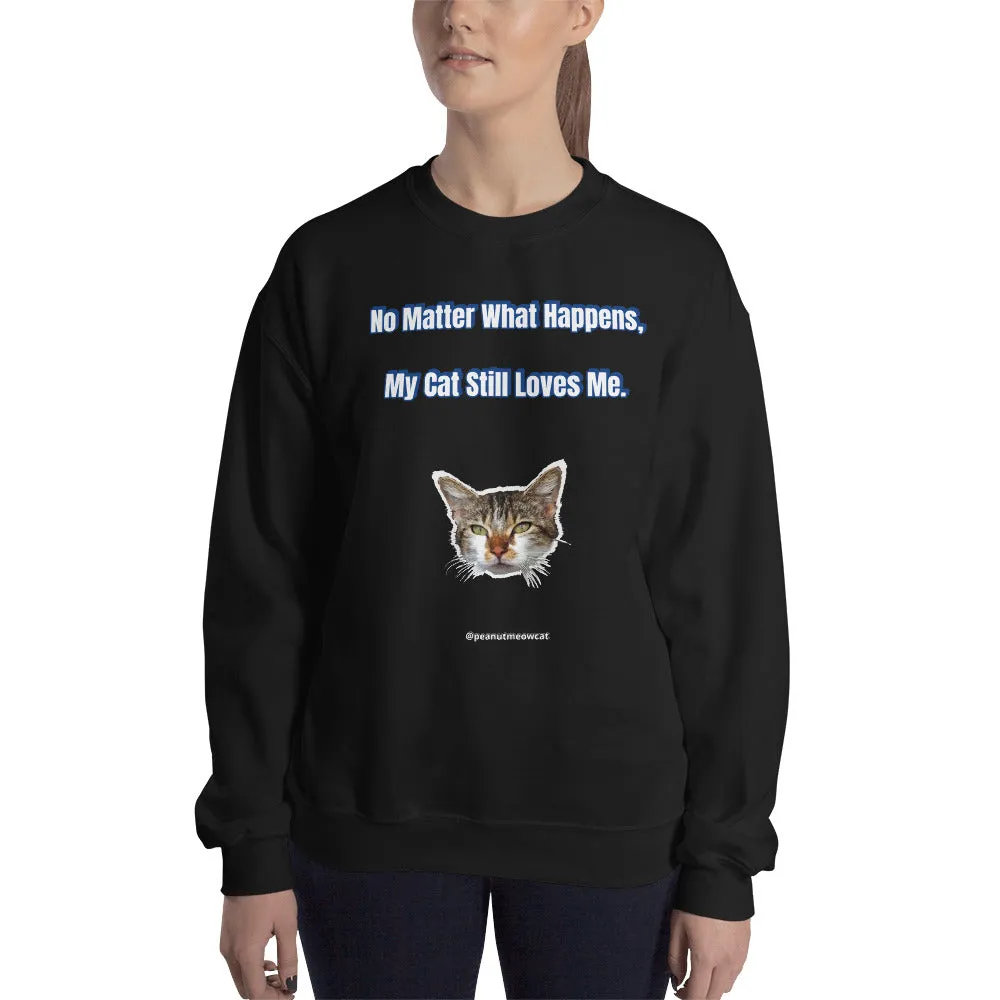 Cat Lover's Unisex Sweatshirt, Cute Peanut Meow Cat Long Sleeve Tee-Printed in USA/EU