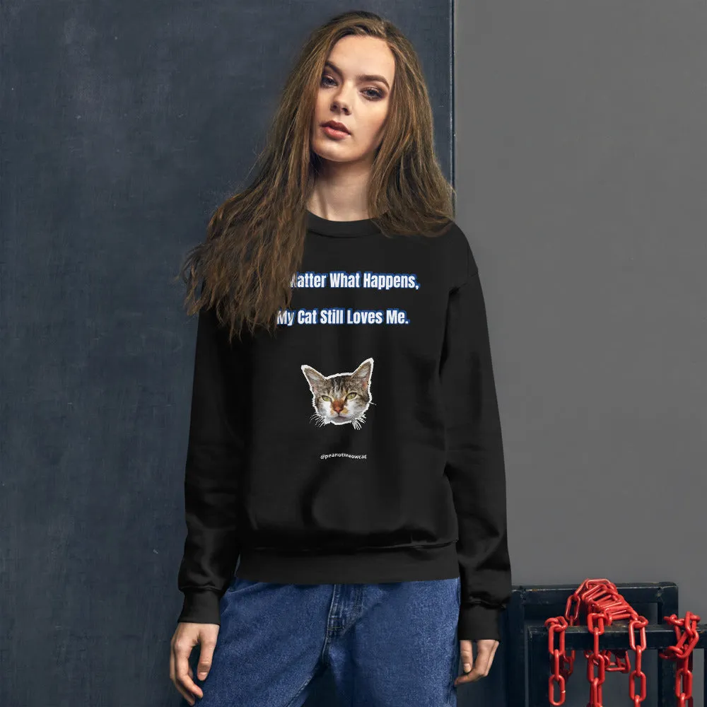 Cat Lover's Unisex Sweatshirt, Cute Peanut Meow Cat Long Sleeve Tee-Printed in USA/EU