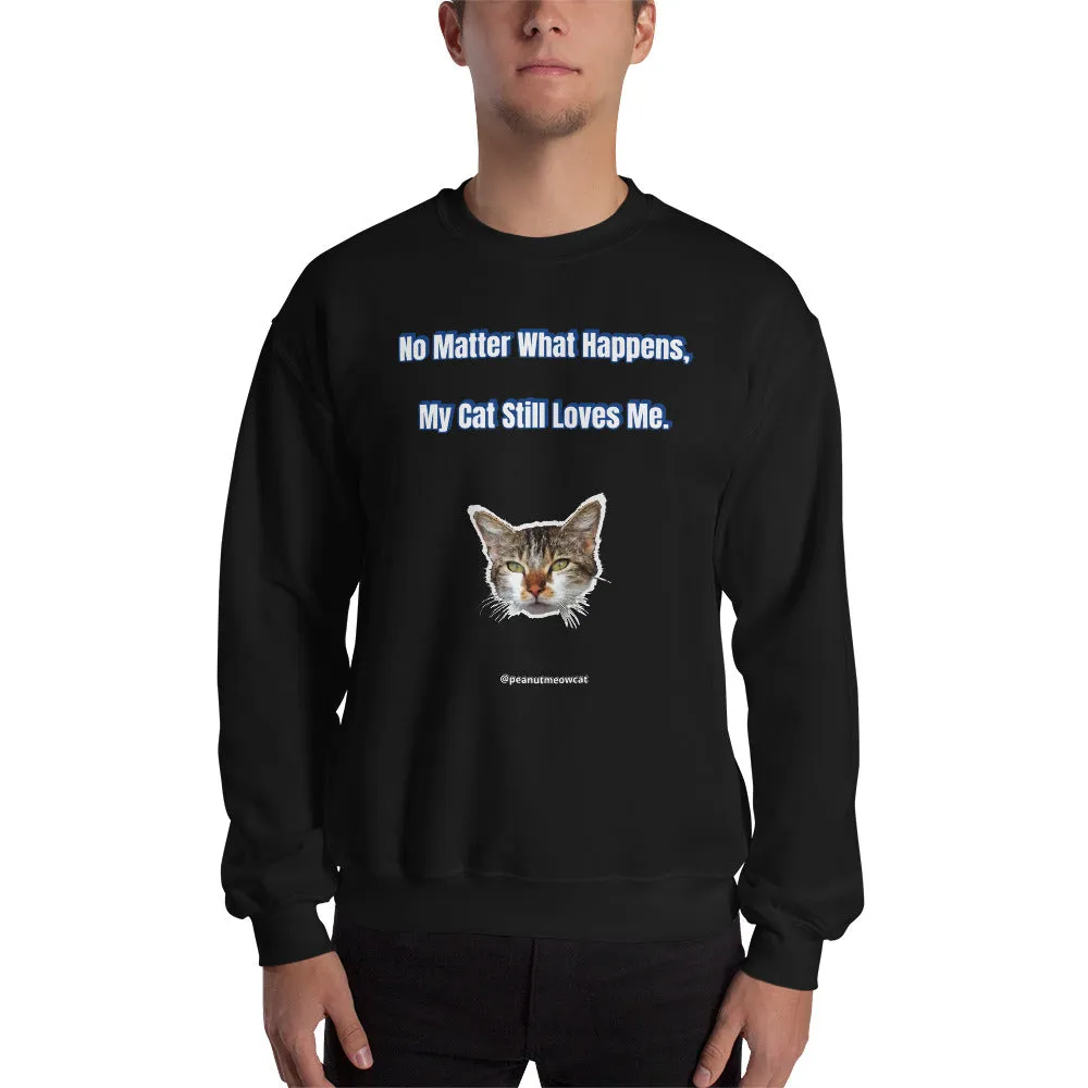 Cat Lover's Unisex Sweatshirt, Cute Peanut Meow Cat Long Sleeve Tee-Printed in USA/EU
