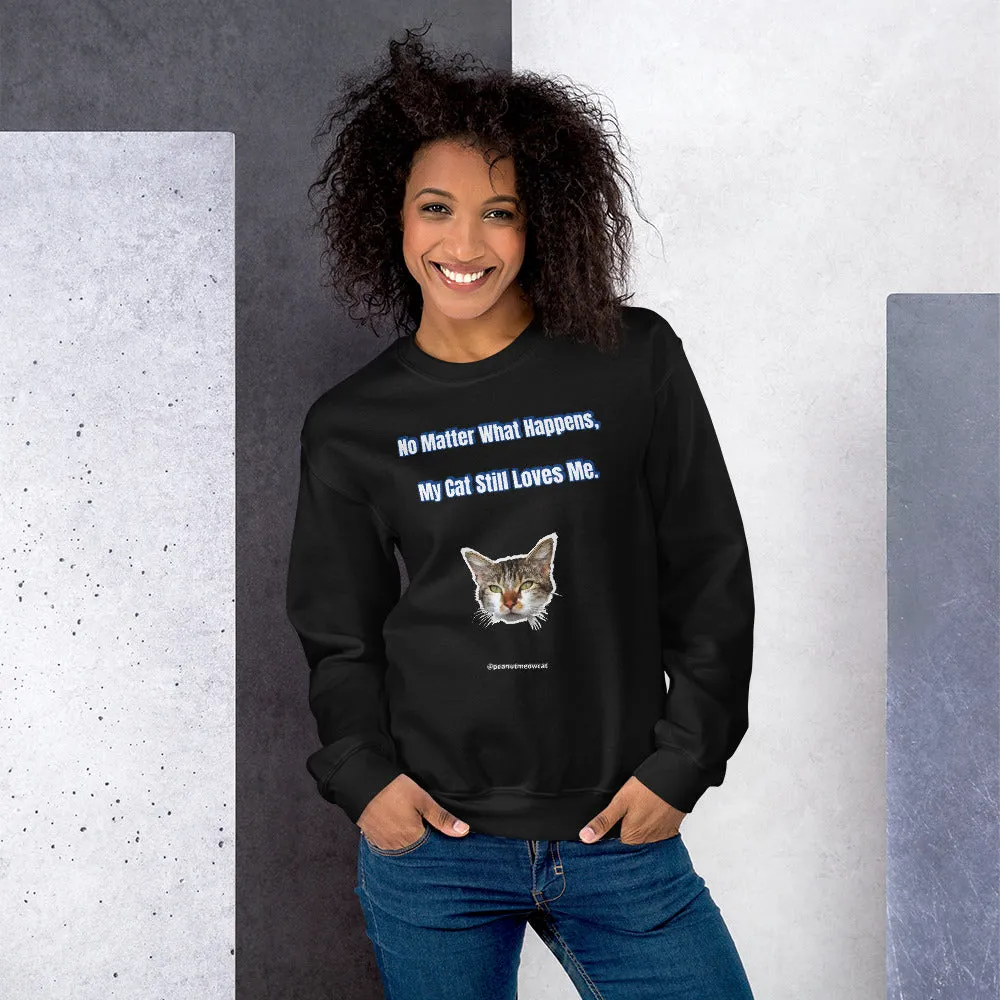 Cat Lover's Unisex Sweatshirt, Cute Peanut Meow Cat Long Sleeve Tee-Printed in USA/EU