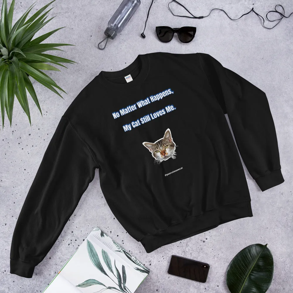 Cat Lover's Unisex Sweatshirt, Cute Peanut Meow Cat Long Sleeve Tee-Printed in USA/EU