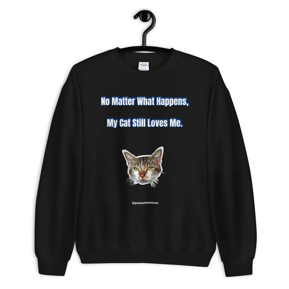 Cat Lover's Unisex Sweatshirt, Cute Peanut Meow Cat Long Sleeve Tee-Printed in USA/EU