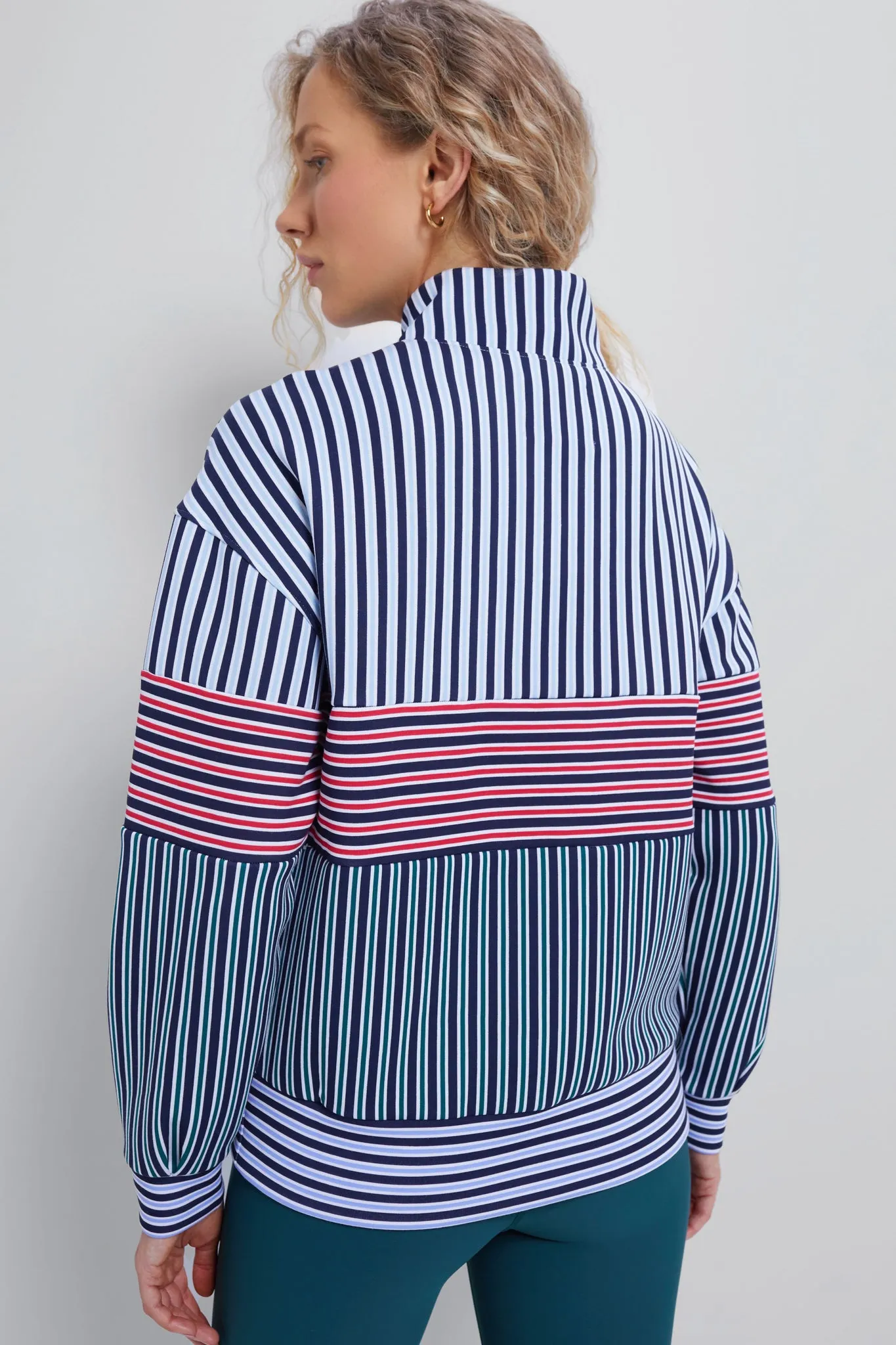 Cherry Stripe Varsity Quarter Zip