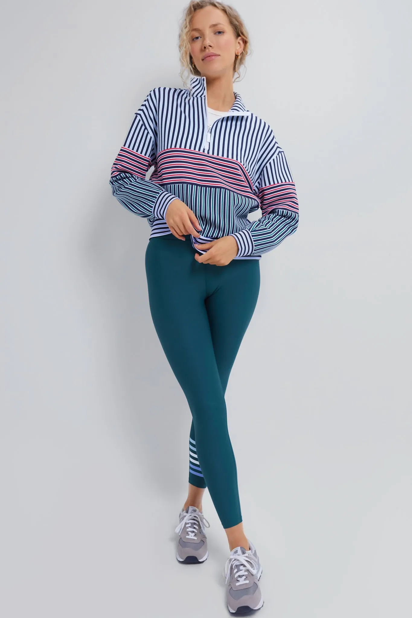 Cherry Stripe Varsity Quarter Zip