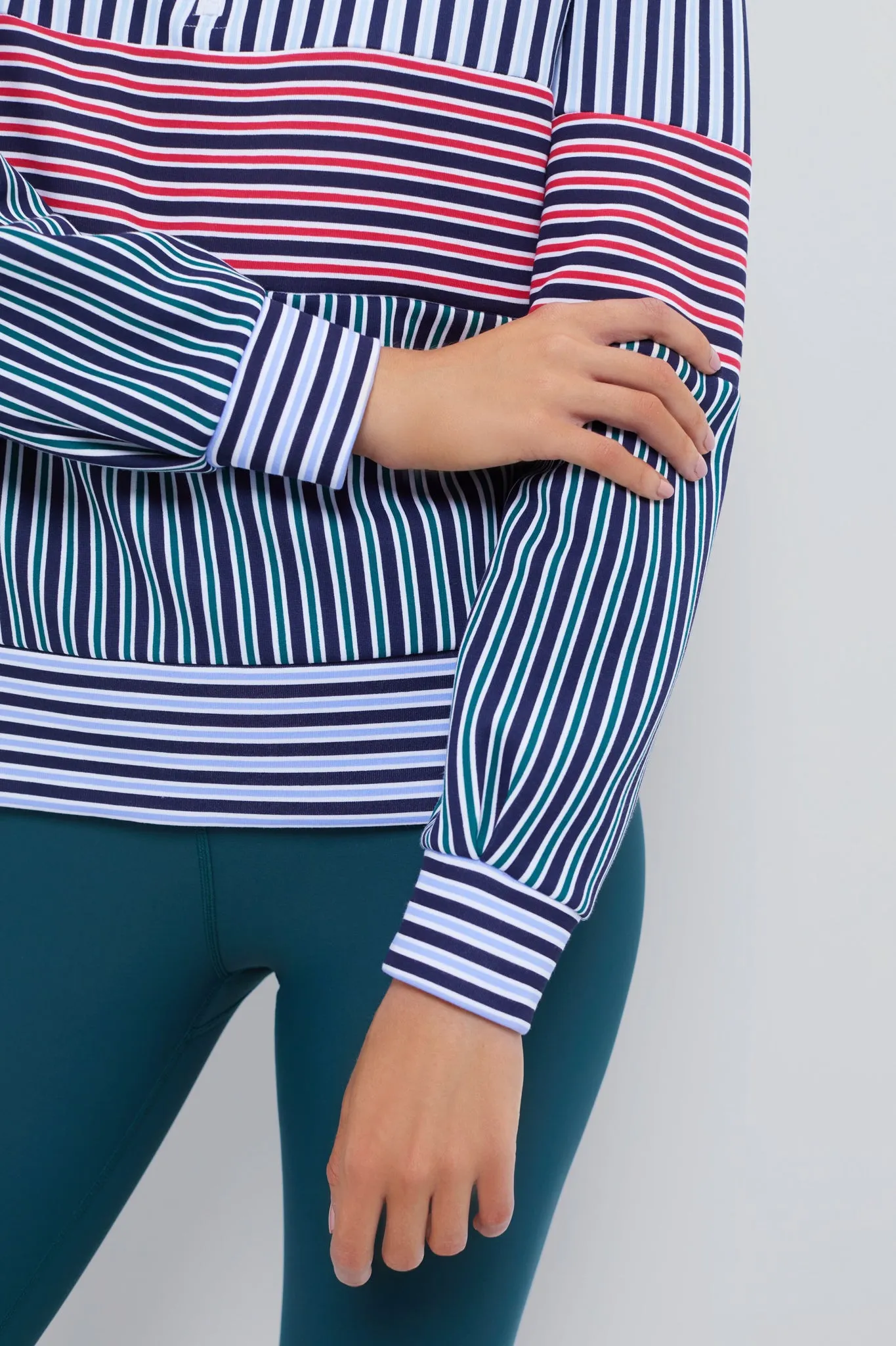Cherry Stripe Varsity Quarter Zip