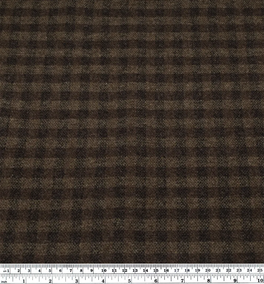 Deadstock Plaid Double Faced Wool Blend Coating - Woodland