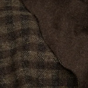 Deadstock Plaid Double Faced Wool Blend Coating - Woodland