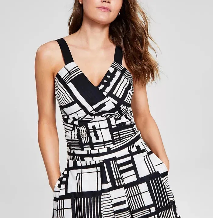 DKNY Printed Voile Sleeveless Crop Top