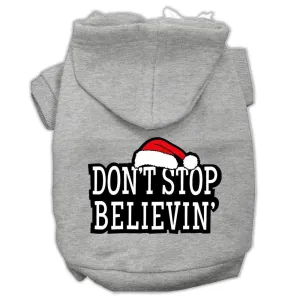 Don't Stop Believin' Screenprint Pet Hoodies Grey Size Xl (16)