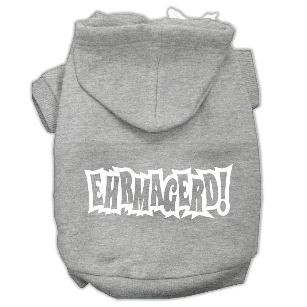 Ehrmagerd Screen Print Pet Hoodies Grey Size Lg (14)
