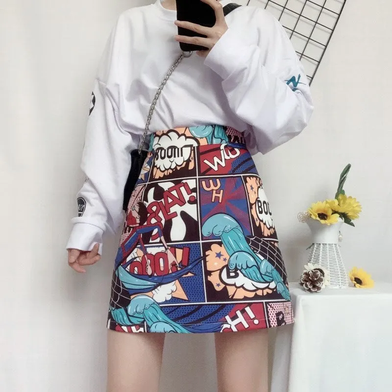 Elegant Skirt Women Korean High Waist Slim Look A-Line CHIC Hip Flattering Skirt