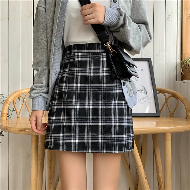 Elegant Skirt Women Korean High Waist Slim Look A-Line CHIC Hip Flattering Skirt
