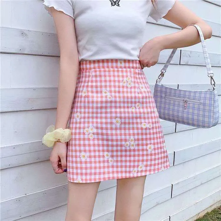 Elegant Skirt Women Korean High Waist Slim Look A-Line CHIC Hip Flattering Skirt