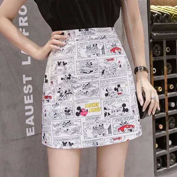Elegant Skirt Women Korean High Waist Slim Look A-Line CHIC Hip Flattering Skirt