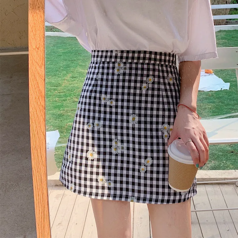 Elegant Skirt Women Korean High Waist Slim Look A-Line CHIC Hip Flattering Skirt