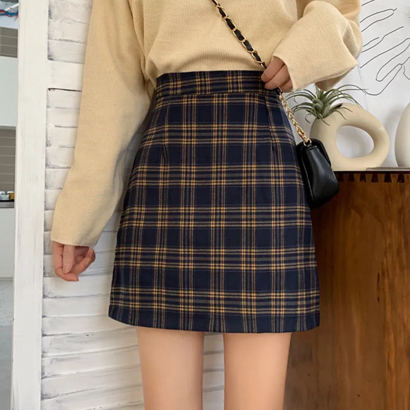 Elegant Skirt Women Korean High Waist Slim Look A-Line CHIC Hip Flattering Skirt