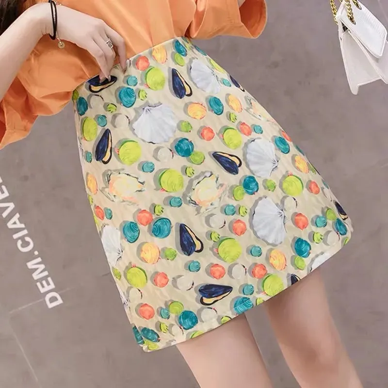 Elegant Skirt Women Korean High Waist Slim Look A-Line CHIC Hip Flattering Skirt