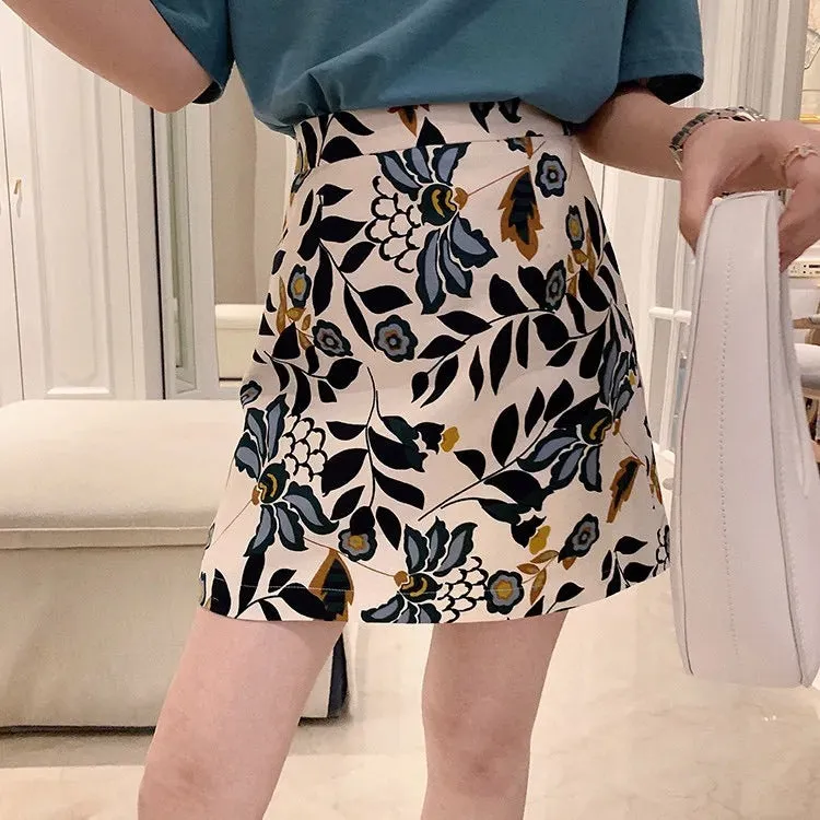 Elegant Skirt Women Korean High Waist Slim Look A-Line CHIC Hip Flattering Skirt