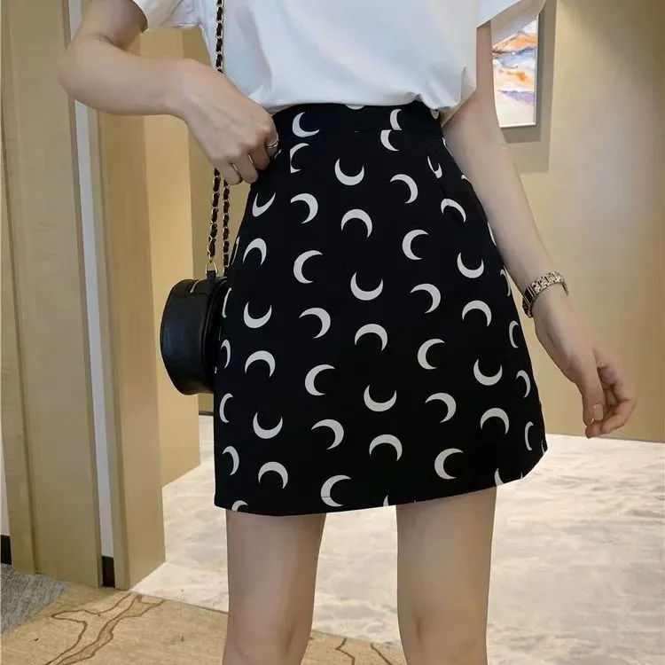 Elegant Skirt Women Korean High Waist Slim Look A-Line CHIC Hip Flattering Skirt