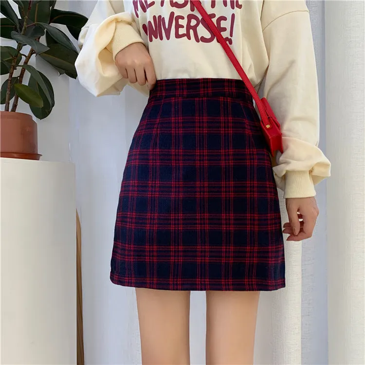 Elegant Skirt Women Korean High Waist Slim Look A-Line CHIC Hip Flattering Skirt