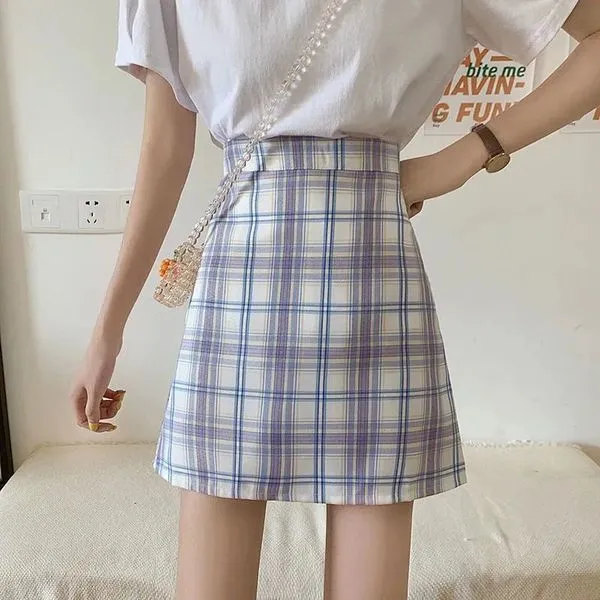 Elegant Skirt Women Korean High Waist Slim Look A-Line CHIC Hip Flattering Skirt