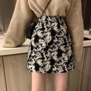 Elegant Skirt Women Korean High Waist Slim Look A-Line CHIC Hip Flattering Skirt