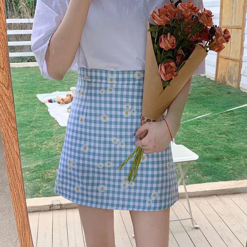 Elegant Skirt Women Korean High Waist Slim Look A-Line CHIC Hip Flattering Skirt
