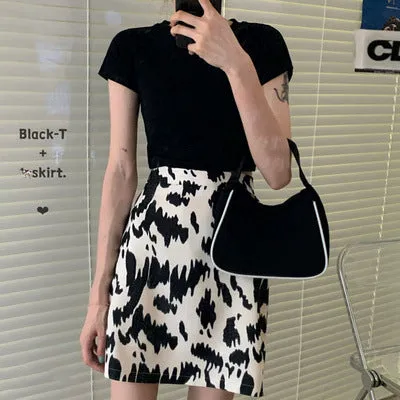 Elegant Skirt Women Korean High Waist Slim Look A-Line CHIC Hip Flattering Skirt