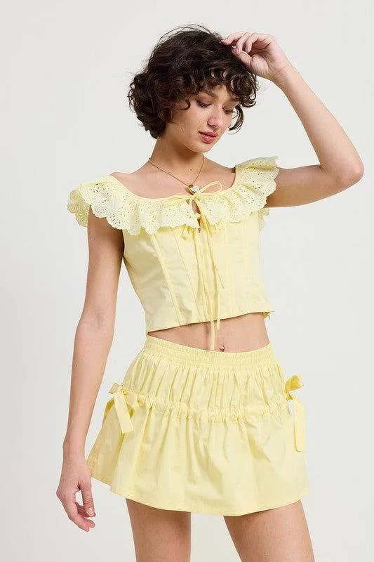 Emory Park Emory Park Mnii Ruched Poplin Mini Skirt