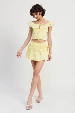Emory Park Emory Park Mnii Ruched Poplin Mini Skirt