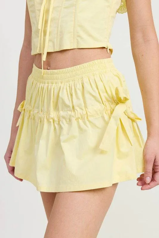 Emory Park Emory Park Mnii Ruched Poplin Mini Skirt