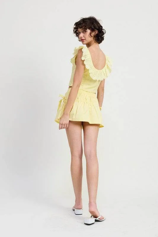 Emory Park Emory Park Mnii Ruched Poplin Mini Skirt