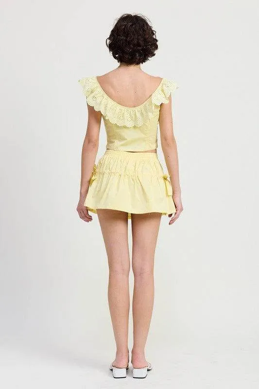 Emory Park Emory Park Mnii Ruched Poplin Mini Skirt