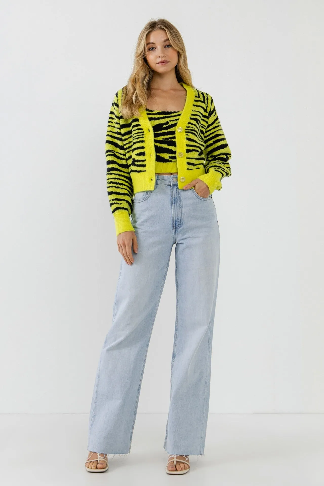English Factory - Tiger Knit Cardigan