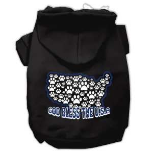 God Bless USA Screen Print Pet Hoodies Black XL (16)