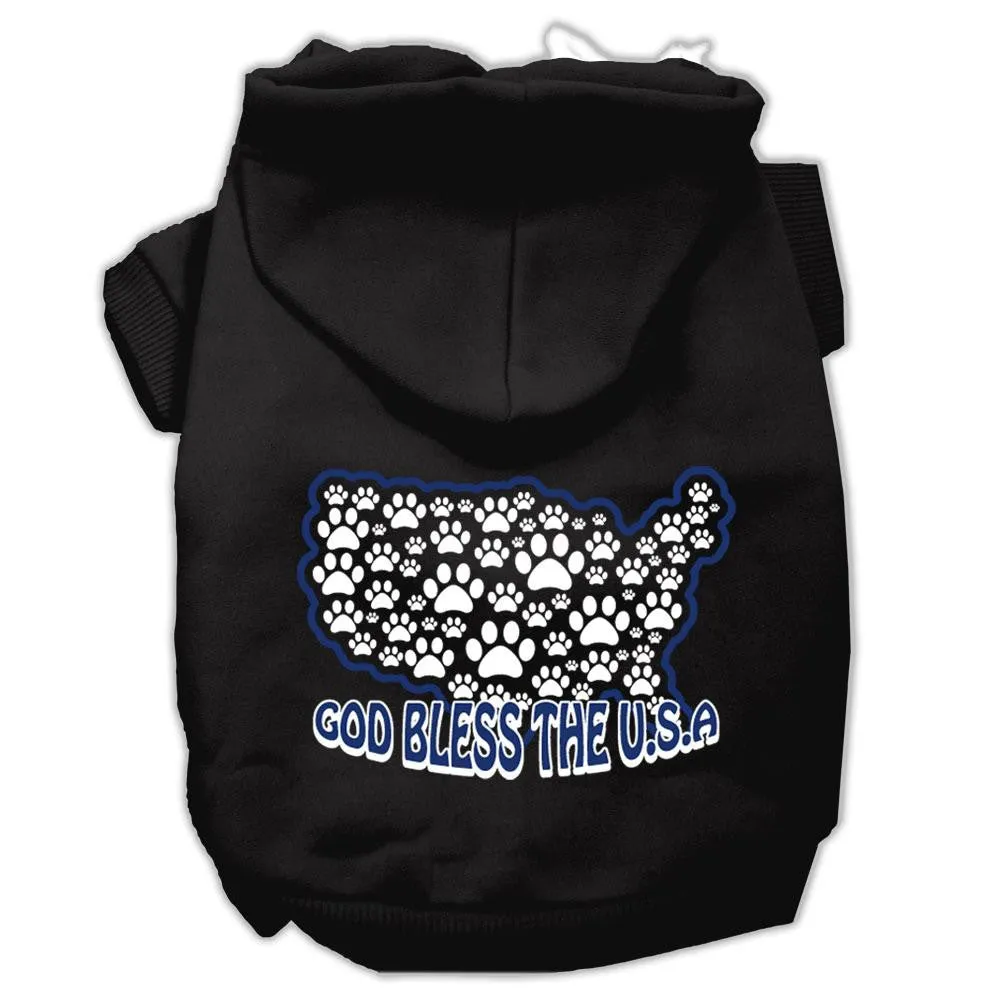God Bless USA Screen Print Pet Hoodies Black XL (16)