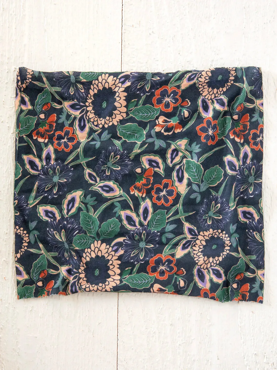 Half Boho Bandeau by Natural Life - Navy Tan Dahlias