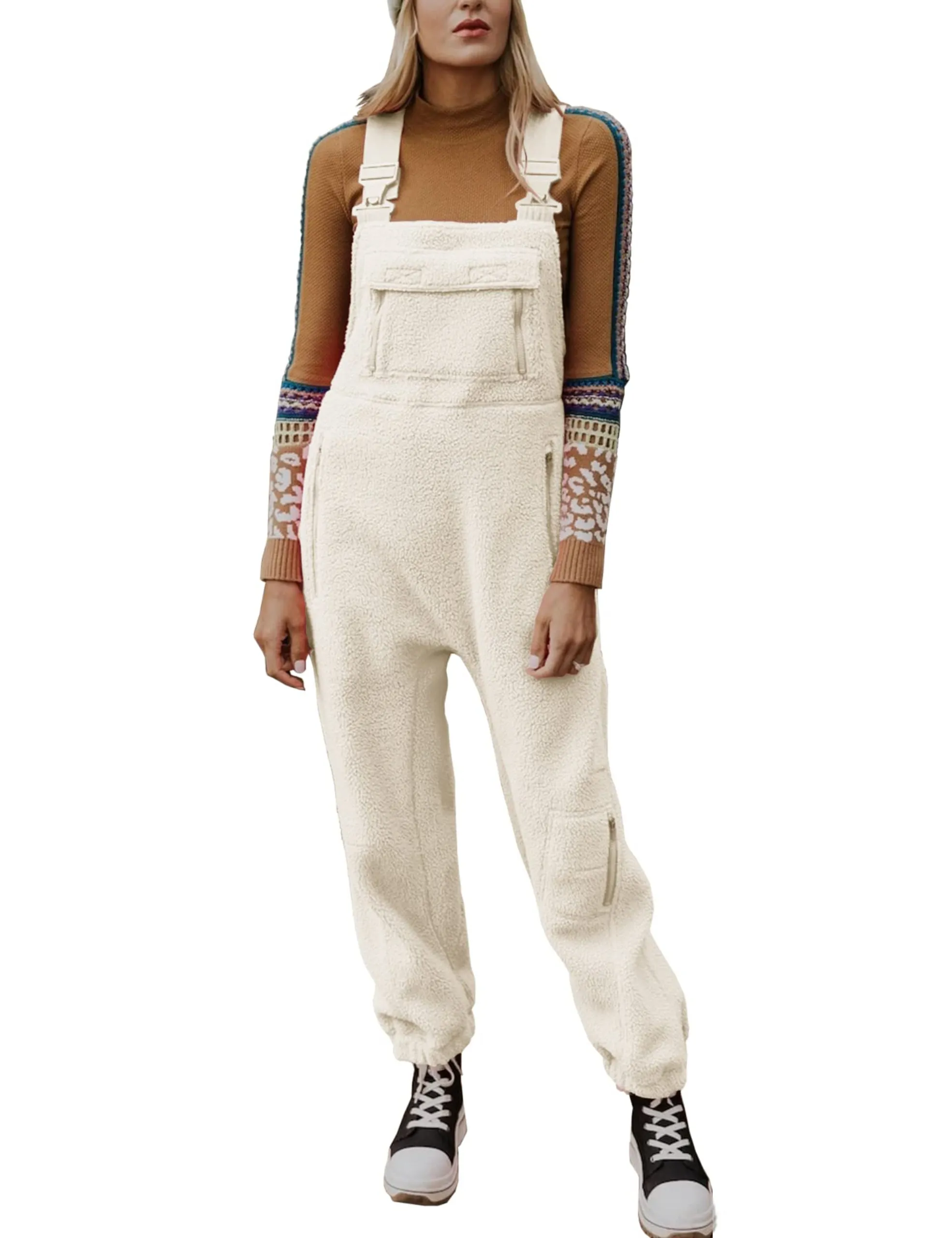 Hot Sale Women's Fleece Warm Overalls Loose Casual Jumpsuits (Buy 2 Free Shipping)