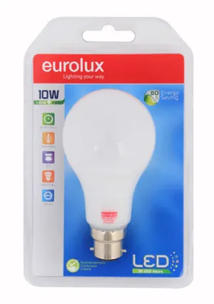 LED A60 Globe Opal B22 10w Warm White