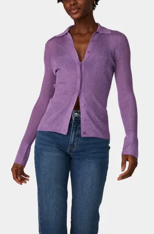 Lurex Mix Collared Top