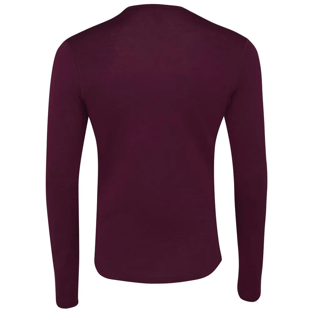 Mens Merino 180 Long Sleeve Crew (Wine)